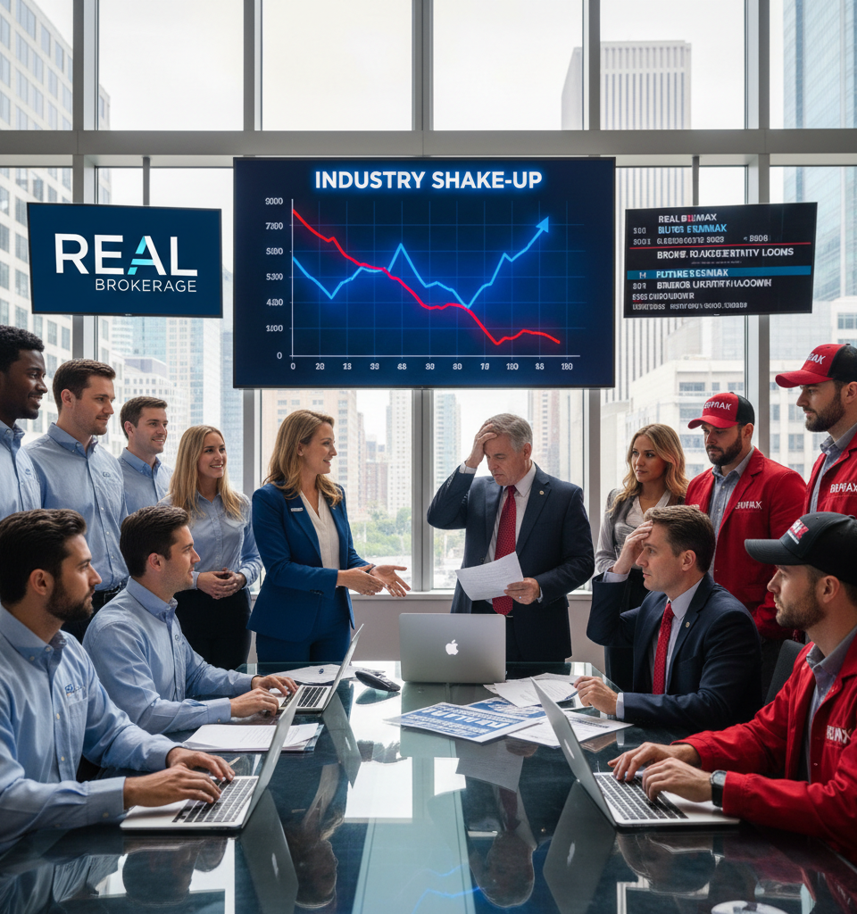 Real Brokerage Acquires REMAX: Industry Shake-Up Sparks Broker Uncertainty — AI-generated illustration
