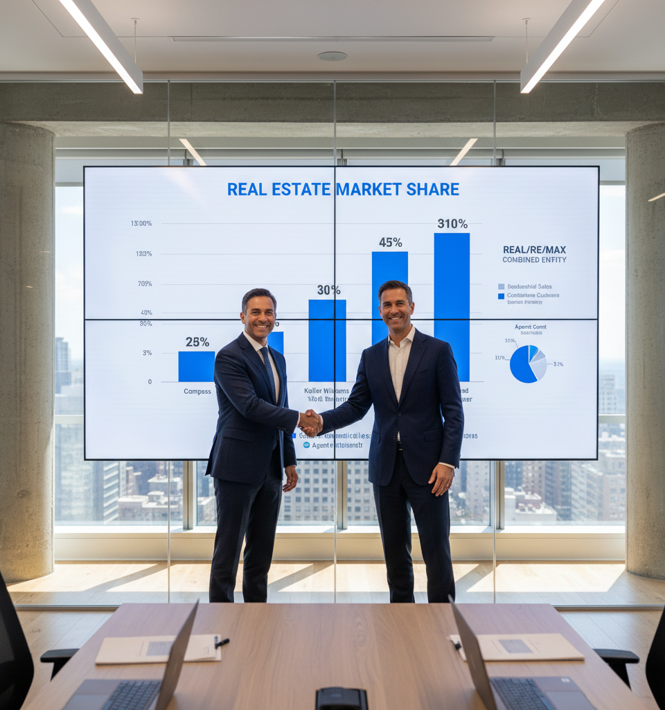 Real Brokerage-RE/MAX Merger: A New Challenger to Real Estate's 'Big Three' Emerges — AI-generated illustration