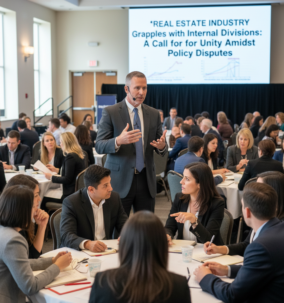 Real Estate Industry Grapples with Internal Divisions: A Call for Unity Amidst Policy Disputes — AI-generated illustration