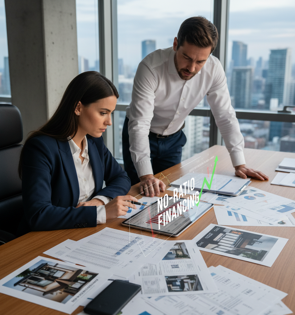 Real Estate Investors Turn to No-Ratio Financing as Traditional DSCR Models Falter — AI-generated illustration