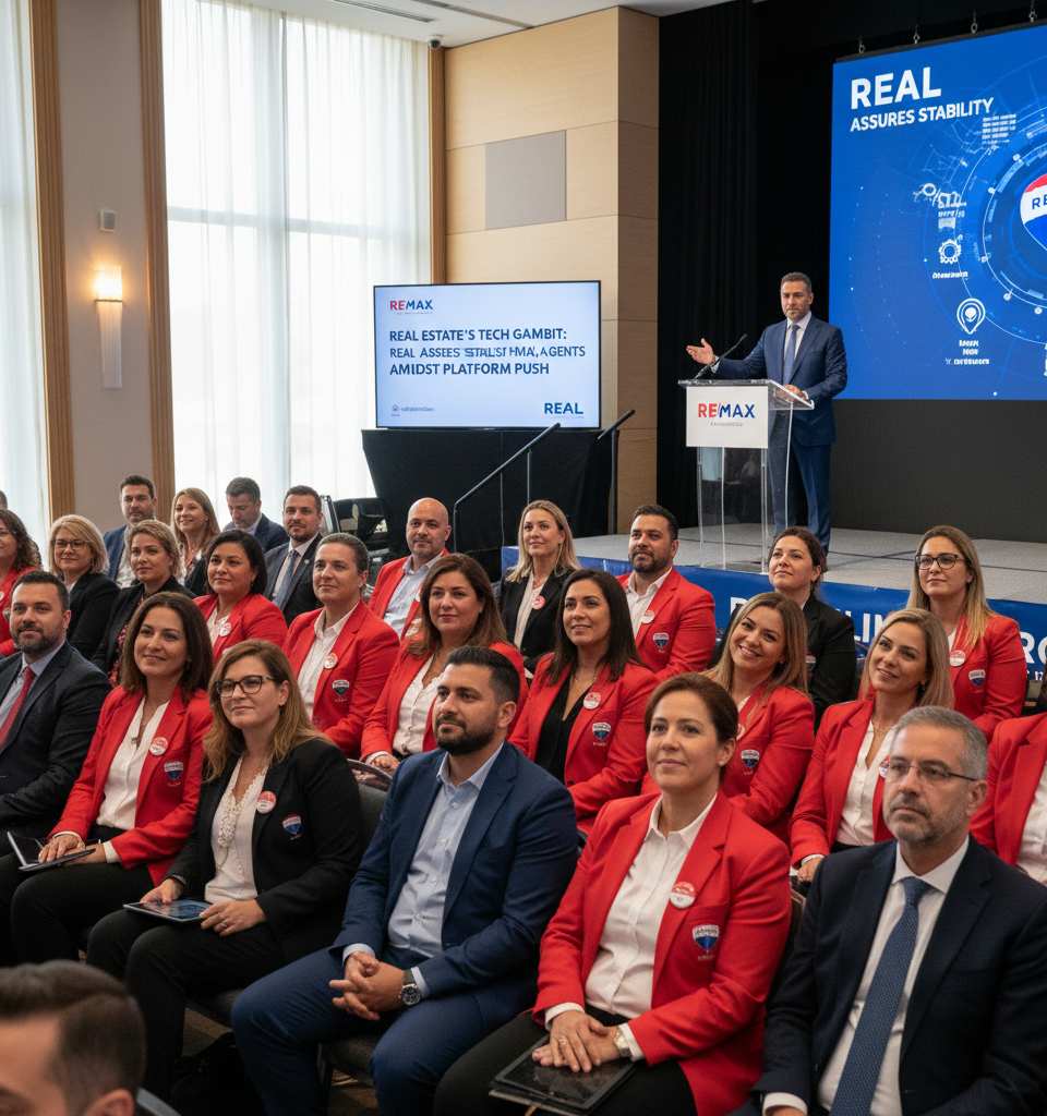 Real Estate's Tech Gambit: Real Assures Stability for REMAX Agents Amidst Platform Push — AI-generated illustration