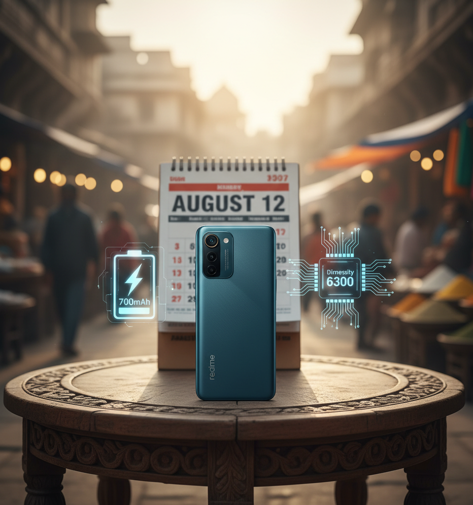 Realme 16x Set for August 12 India Launch, Featuring 7,000mAh Battery and Dimensity 6300 — AI-generated illustration
