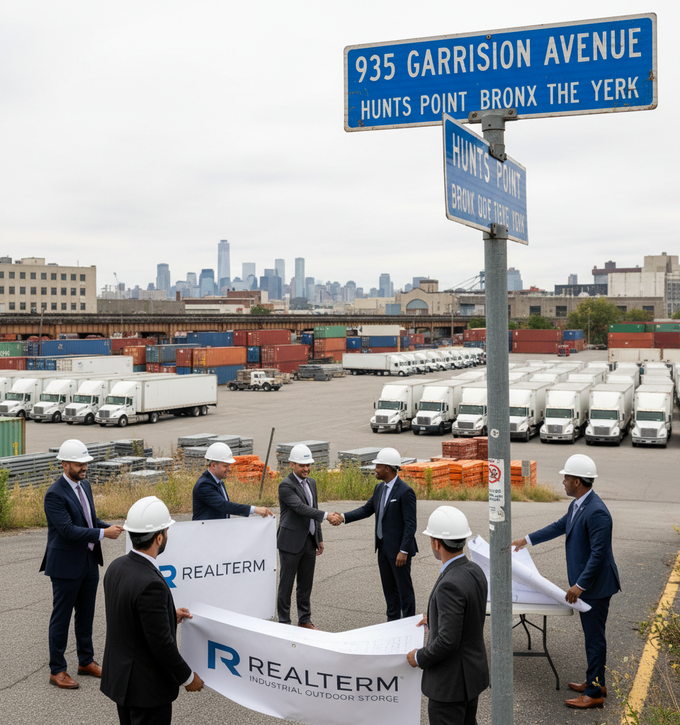 Realterm Expands Bronx Footprint with Key Hunts Point Industrial Outdoor Storage Acquisition — AI-generated illustration