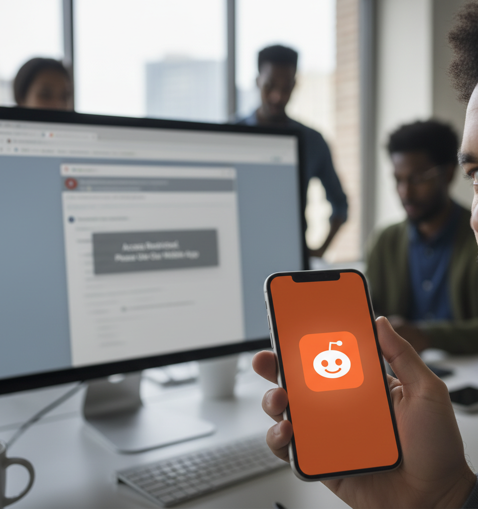 Reddit Intensifies Mobile App Push, Restricting Browser Access for Users — AI-generated illustration