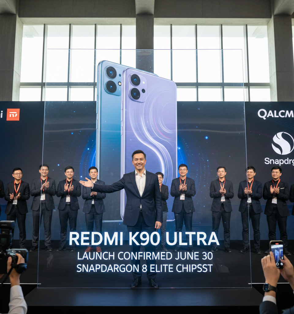 Redmi K90 Ultra Launch Confirmed for June 30 with Snapdragon 8 Elite Chipset — AI-generated illustration