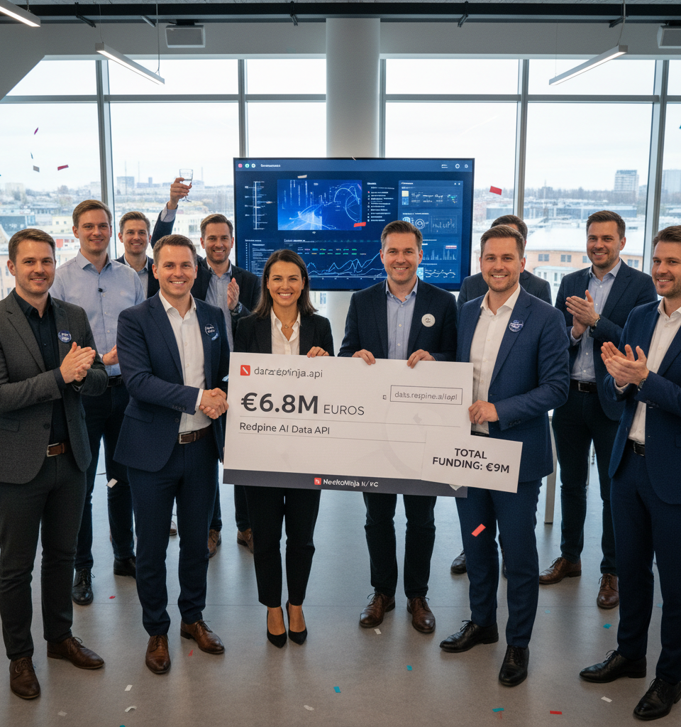 Redpine Secures €6.8M to Power AI with Licensed Data via API, Reaching €9M Total Funding — AI-generated illustration