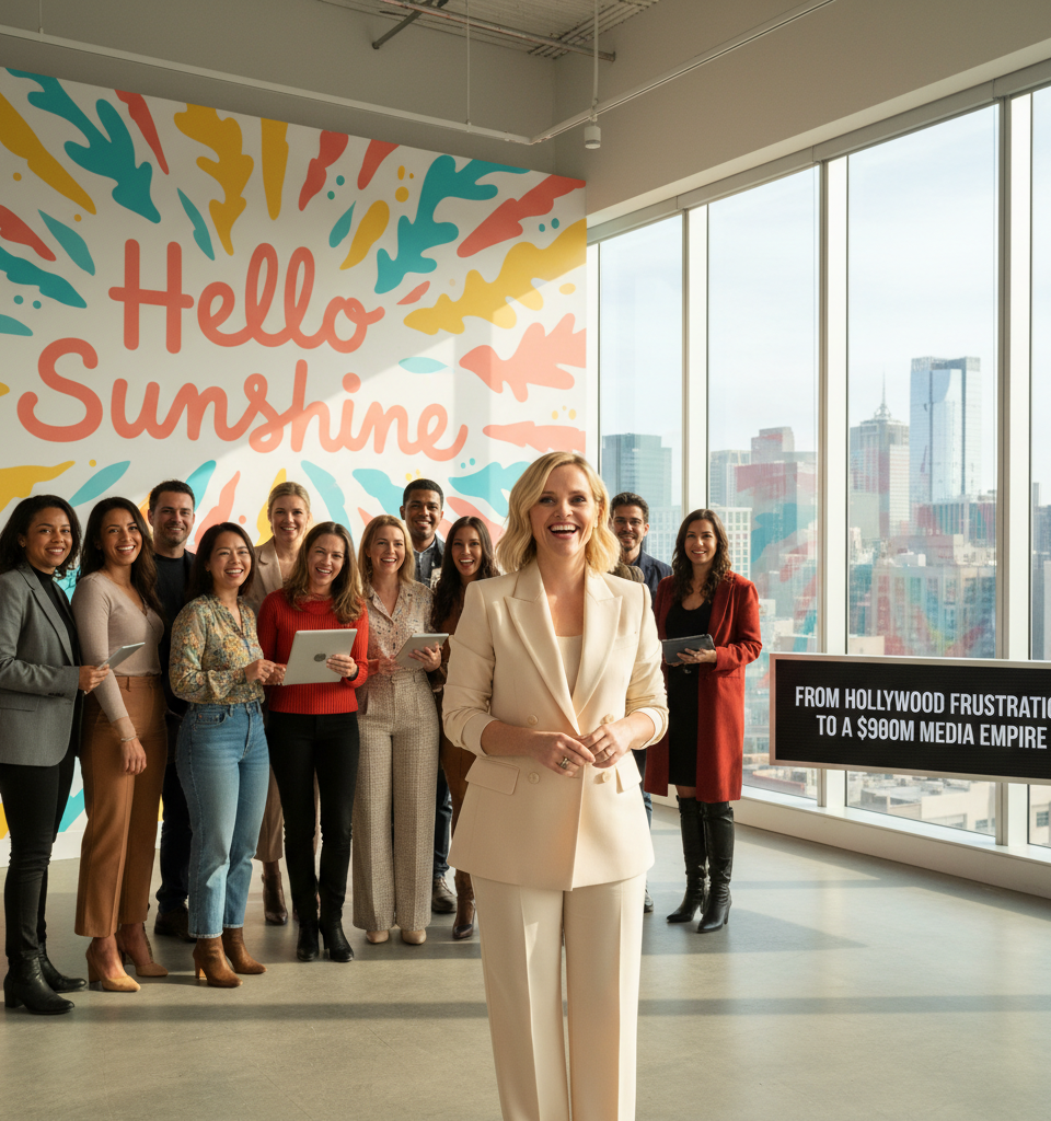 Reese Witherspoon's Hello Sunshine: From Hollywood Frustration to a $900M Media Empire — AI-generated illustration