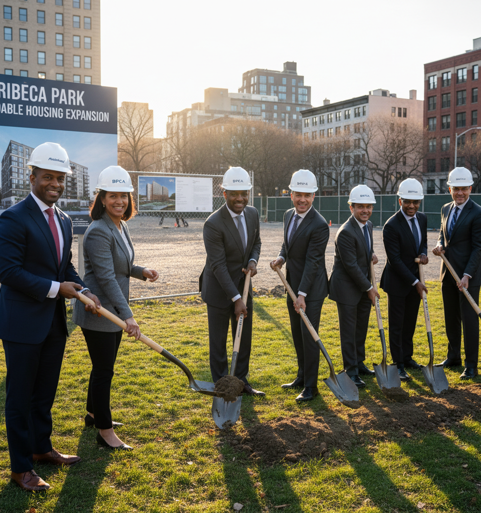 Related, BPCA Announce Significant Tribeca Park Affordable Housing Expansion — AI-generated illustration