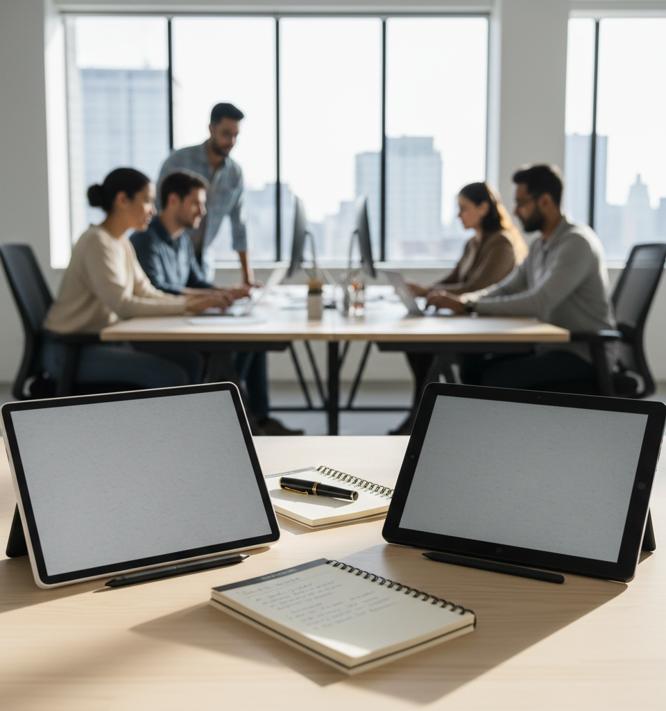 ReMarkable Paper Pure vs. Boox Go 10.3: A Comparative Workplace Analysis of E-Paper Tablets — AI-generated illustration