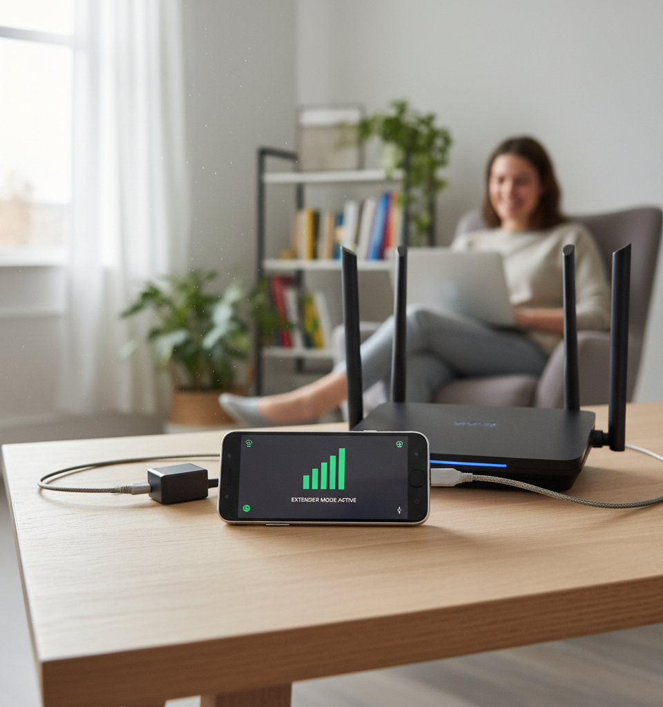 Repurposing Android: A Free Solution to Home Wi-Fi Dead Zones — AI-generated illustration