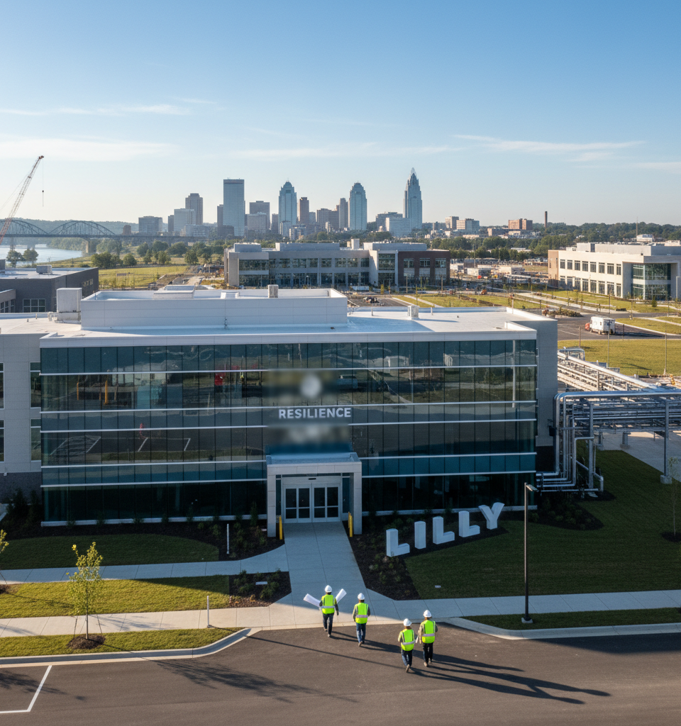Resilience and Lilly Inject $750M into Cincinnati, Creating 400 GLP-1 Manufacturing Jobs — AI-generated illustration