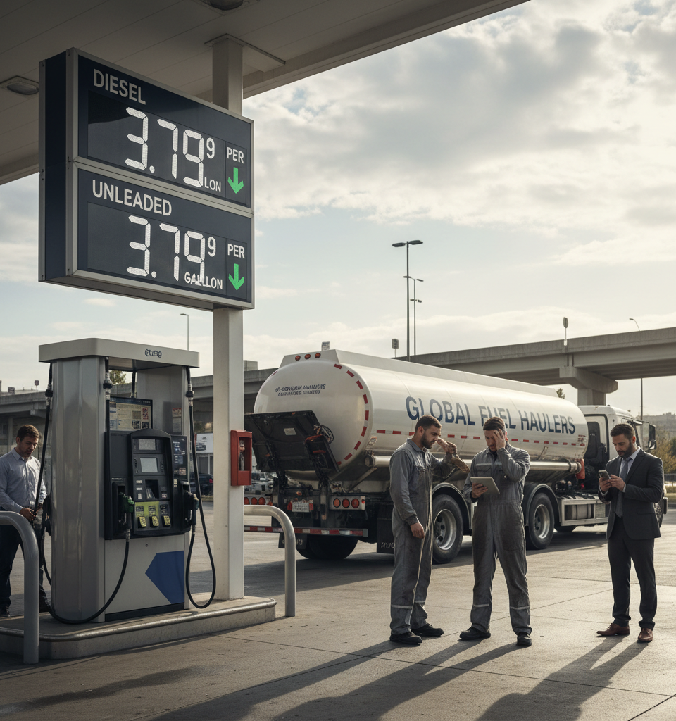 Retail Diesel Prices Continue Decline Amid Lingering Industry Concerns — AI-generated illustration