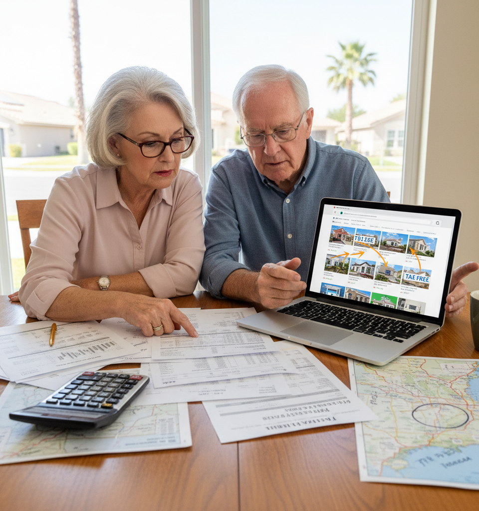 Retiree Migration to Tax-Free States Faces Headwind: Soaring Housing Costs Outpace Savings — AI-generated illustration