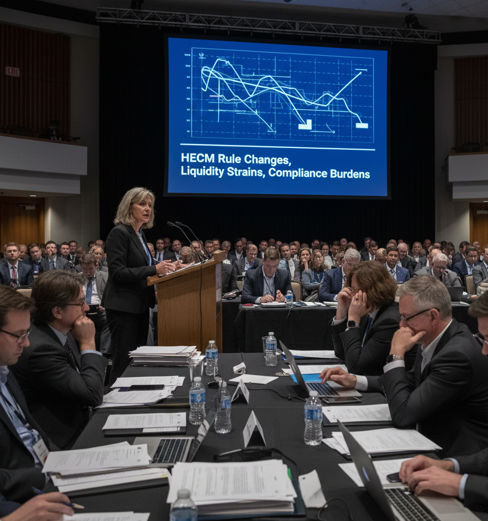 Reverse Mortgage Industry Grapples with HECM Rule Changes, Liquidity Strains, and Compliance Burdens — AI-generated illustration