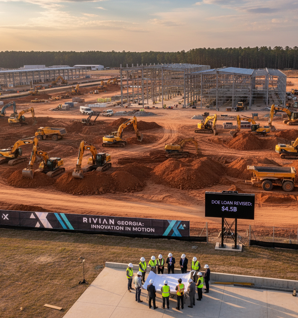 Rivian Trims DOE Loan to $4.5B Amid Georgia Plant Expansion Plans — AI-generated illustration