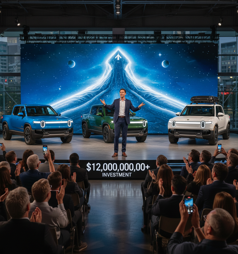 RJ Scaringe: The Rivian Founder Who Defies Gravity, Attracting Over $12 Billion in Investment — AI-generated illustration