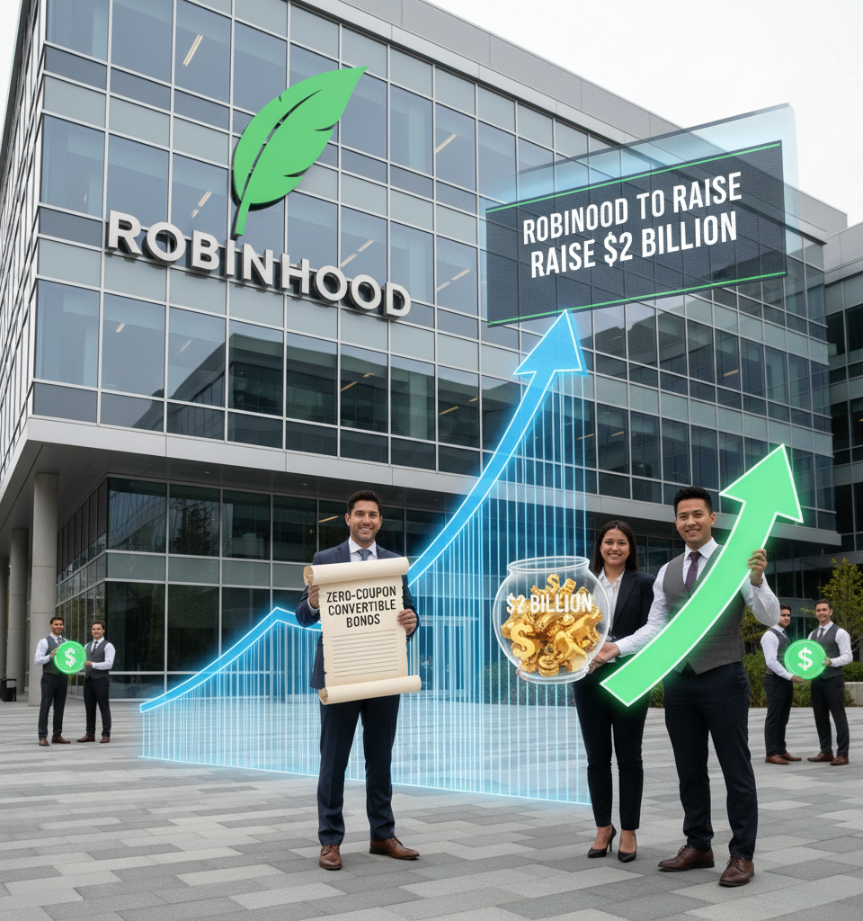 Robinhood to Raise $2 Billion via Zero-Coupon Convertible Bonds for Stock Buyback — AI-generated illustration