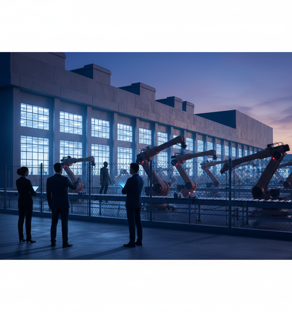 Robotics Readiness Gap: Manufacturing Leaders Lag in Human-Robot Workforce Strategy — AI-generated illustration