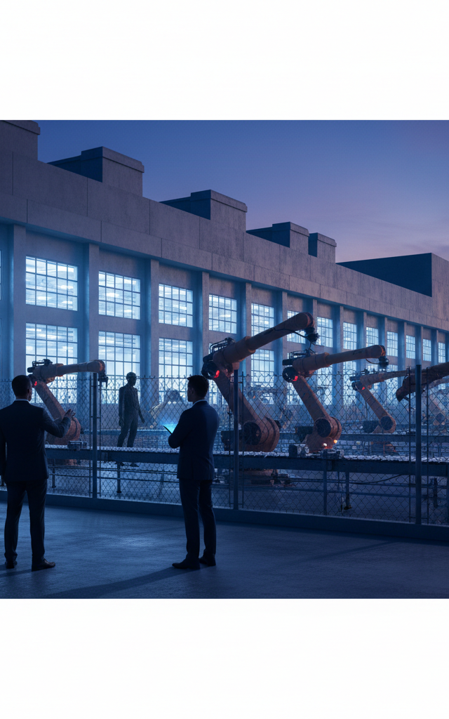 Robotics Readiness Gap: Manufacturing Leaders Lag in Human-Robot Workforce Strategy — AI-generated illustration