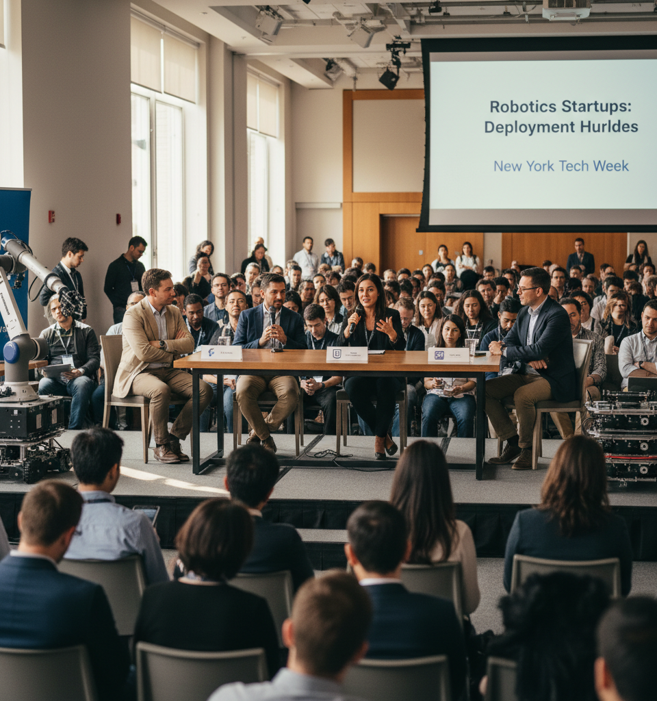 Robotics Startups Detail Shop Floor Deployment Hurdles at New York Tech Week — AI-generated illustration