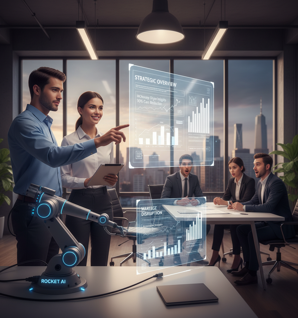 Rocket AI Disrupts Consulting Market with Affordable McKinsey-Style Strategic Reports — AI-generated illustration