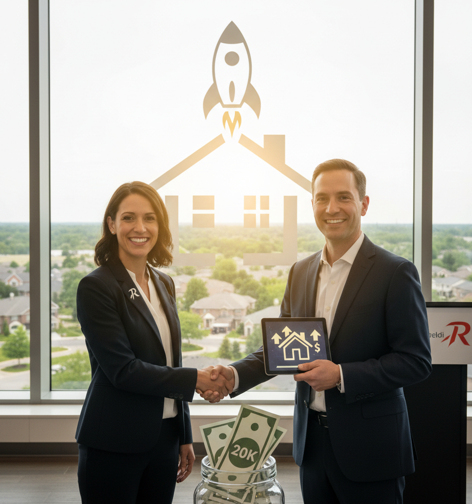 Rocket and Redfin Partner to Offer Homebuyers Up to $20,000 in Incentives — AI-generated illustration