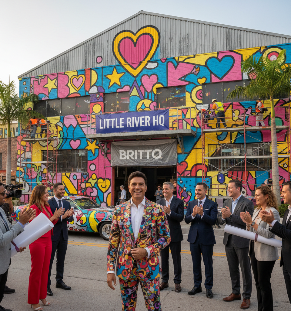 Romero Britto Expands Miami Footprint with Major Little River Acquisition — AI-generated illustration