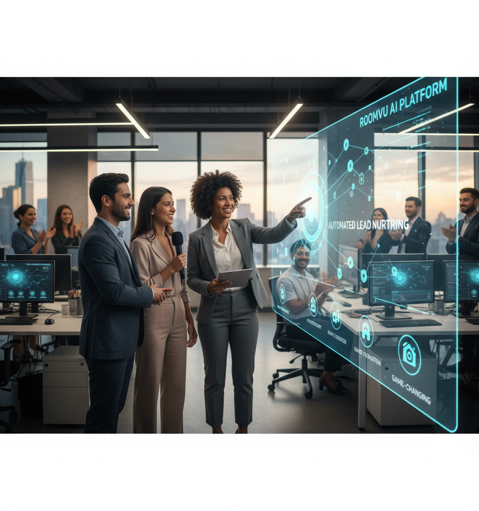 Roomvu Unveils Game-Changing AI Platform Upgrade, Automating Agent Visibility and Lead Nurturing — AI-generated illustration