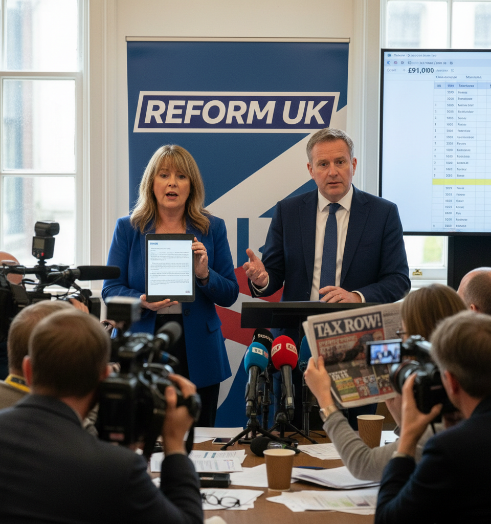 Row over Reform UK deputy leader's £91,000 tax is 'minor admin error', party says — AI-generated illustration