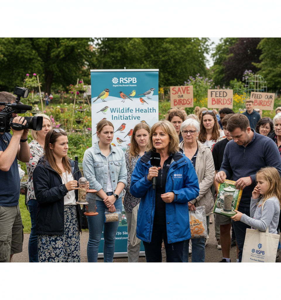 RSPB Issues Controversial Guidance: Halt Summer Bird Feeding to Boost Wildlife Health — AI-generated illustration