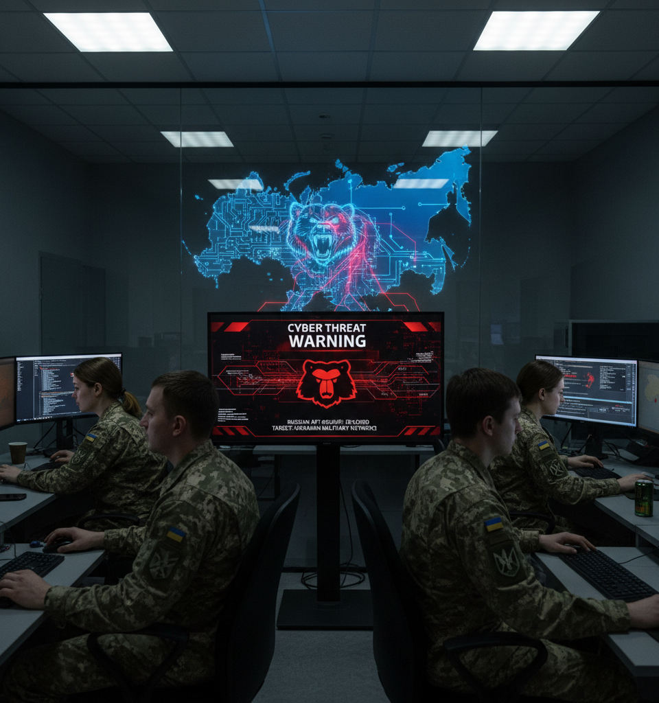 Russian APT Groups Exploit Year-Old WinRAR Flaw to Target Ukrainian Military — AI-generated illustration