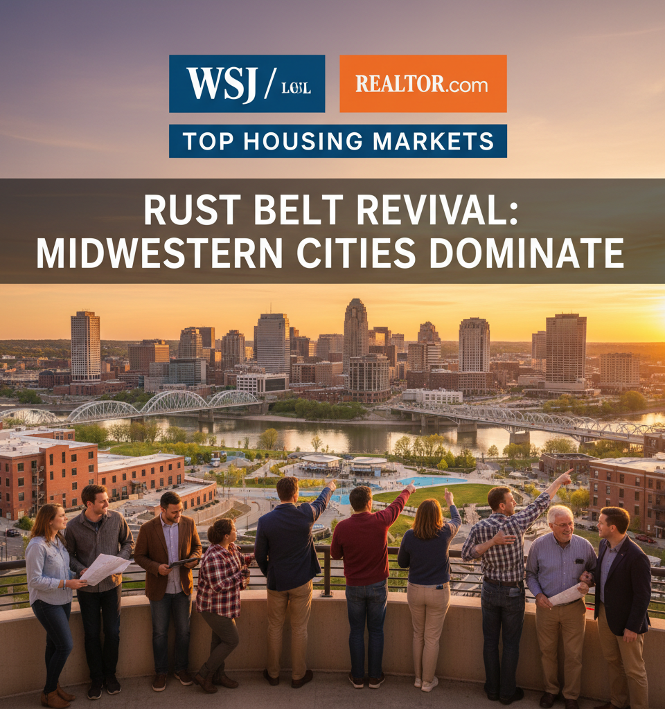 Rust Belt Revival: Midwestern Cities Dominate Top Housing Markets in WSJ/Realtor.com Ranking — AI-generated illustration