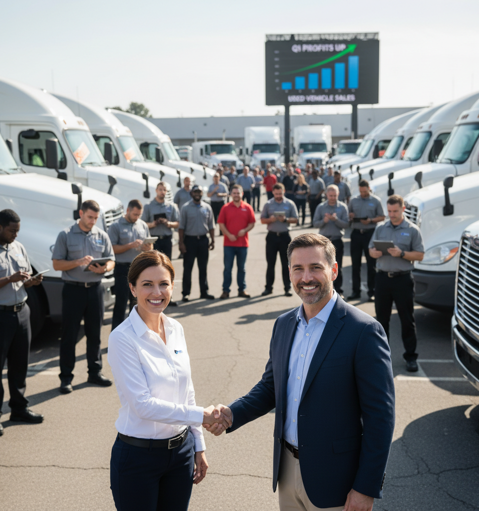 Ryder's Q1 Surge: Used Vehicle Sales Power Profit Amidst Evolving Business Strategy — AI-generated illustration
