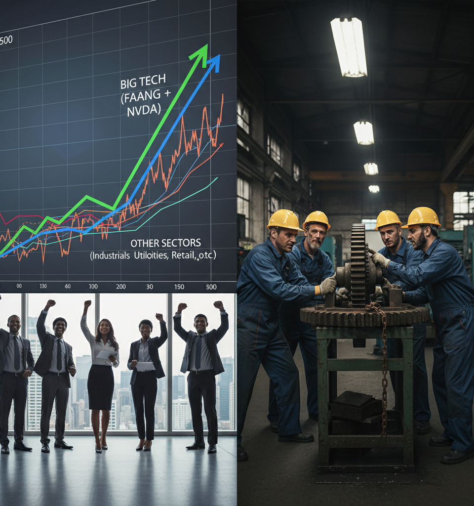 S&P 500's Uneven Ascent: The Hidden Struggles Beneath Big Tech's Dominance — AI-generated illustration