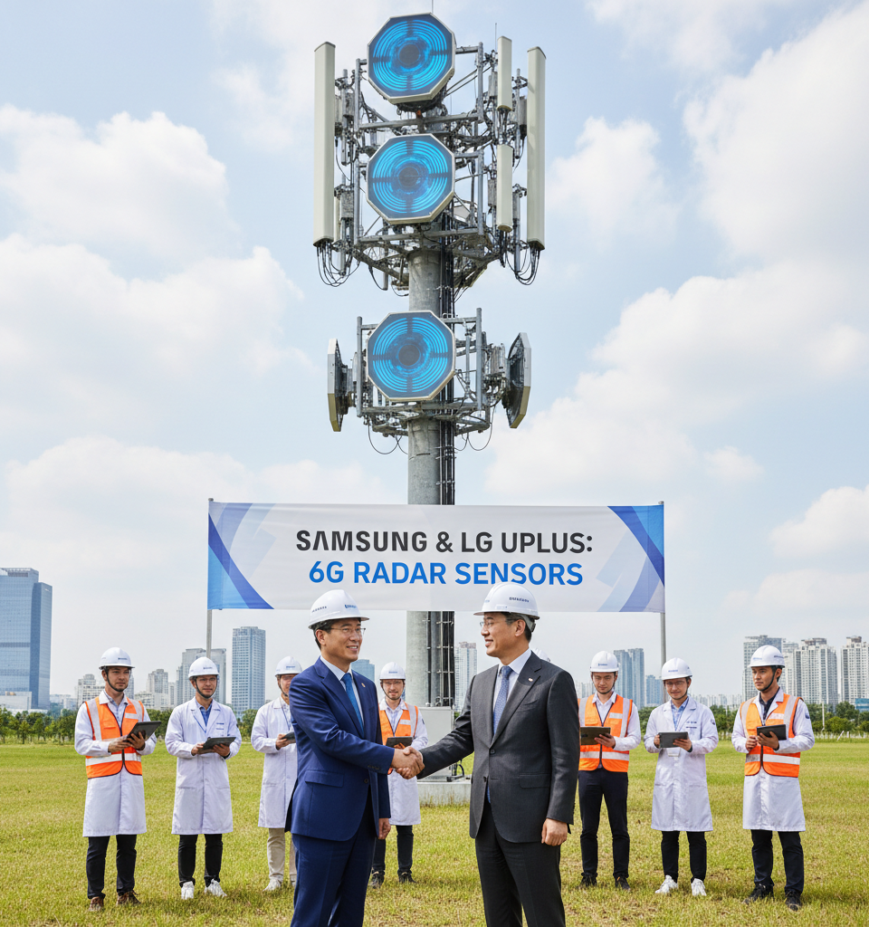 Samsung and LG Uplus Partner to Transform Cell Towers into 6G 'Radar' Sensors — AI-generated illustration