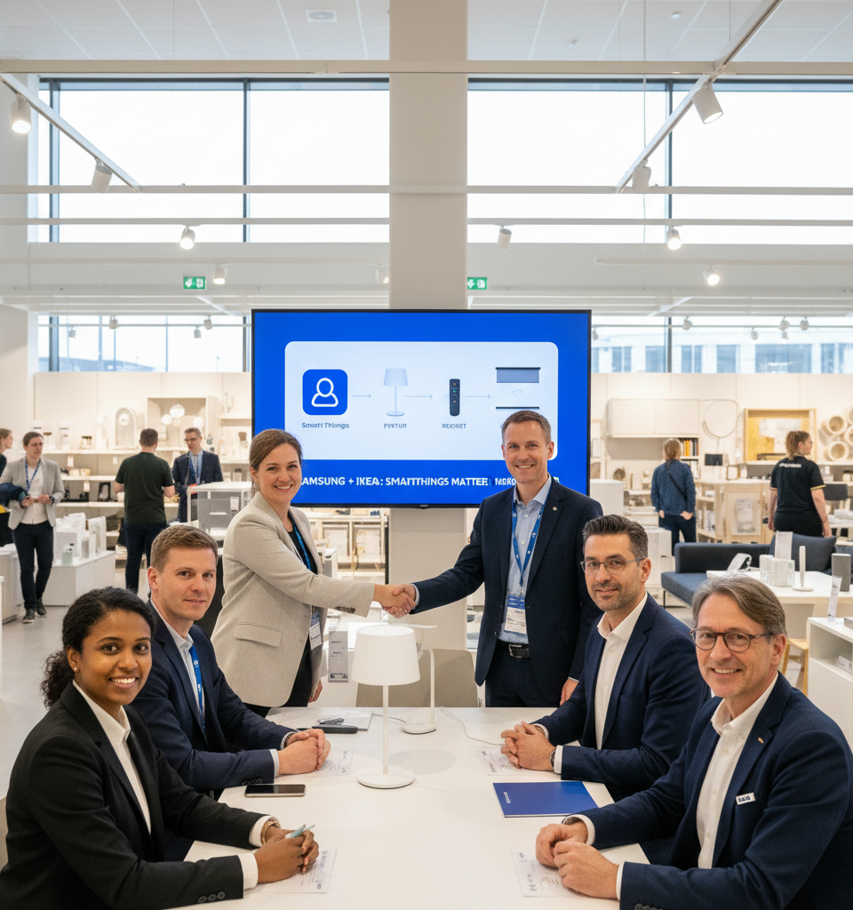 Samsung brings SmartThings integration to IKEA's Matter devices — AI-generated illustration