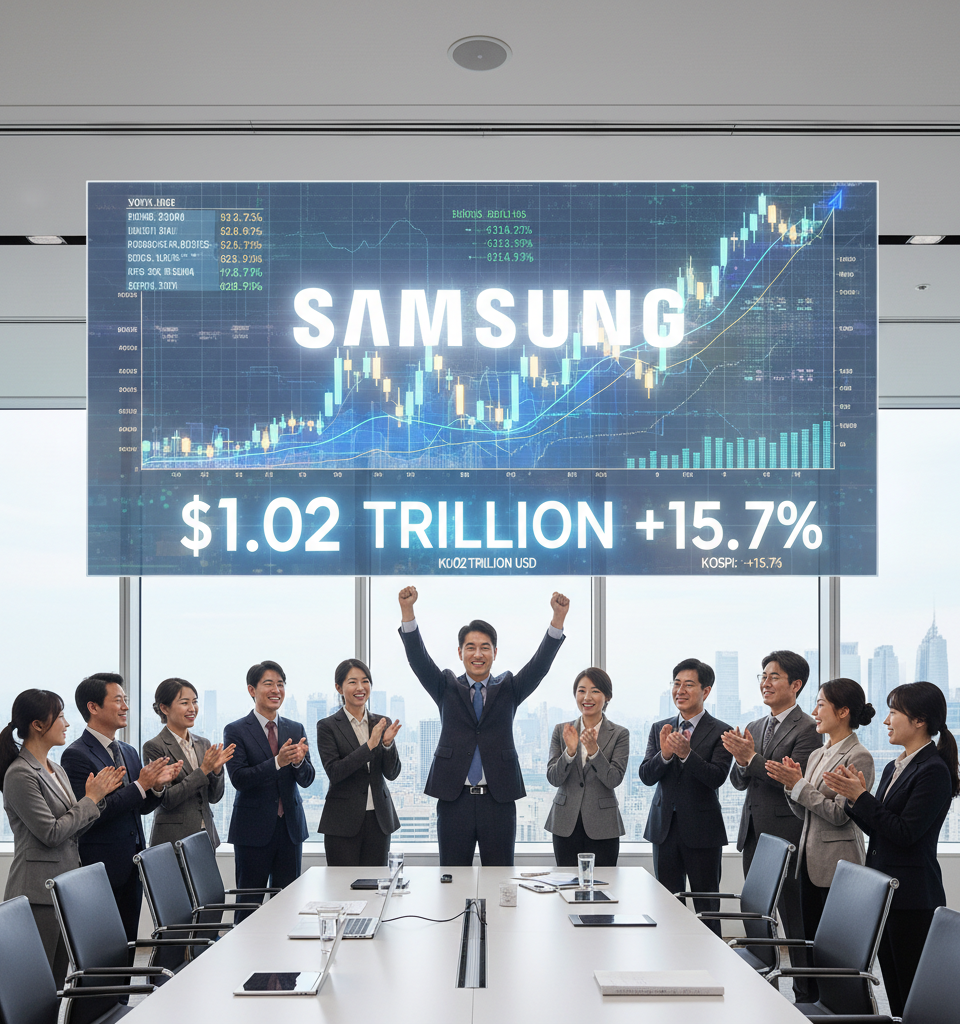 Samsung Electrics Tops $1 Trillion Valuation, Fueled by AI Memory Boom and Surging KOSPI — AI-generated illustration