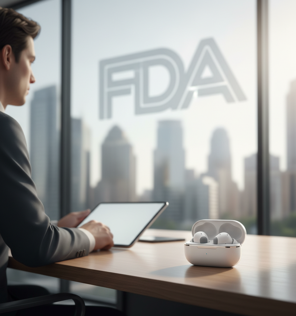 Samsung Galaxy Buds Receive FDA Clearance for Over-the-Counter Hearing Aid Feature — AI-generated illustration