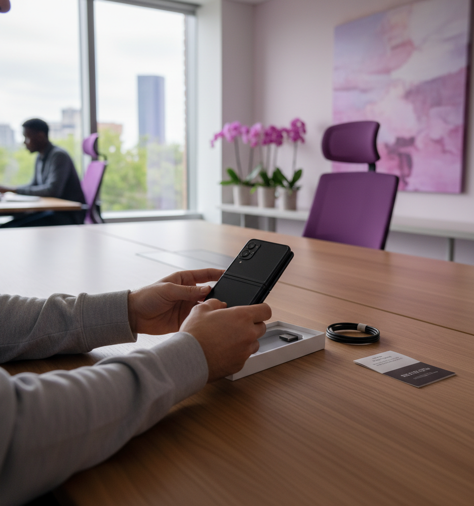 Samsung Galaxy Z Flip8 Arrives for Initial Impressions: A Familiar Design with a Chipset Refresh — AI-generated illustration