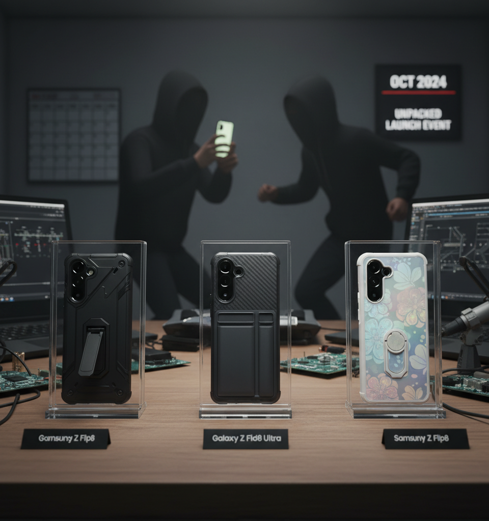 Samsung Galaxy Z Fold8, Z Fold8 Ultra, and Z Flip8 Cases Leak Ahead of Anticipated Launch — AI-generated illustration