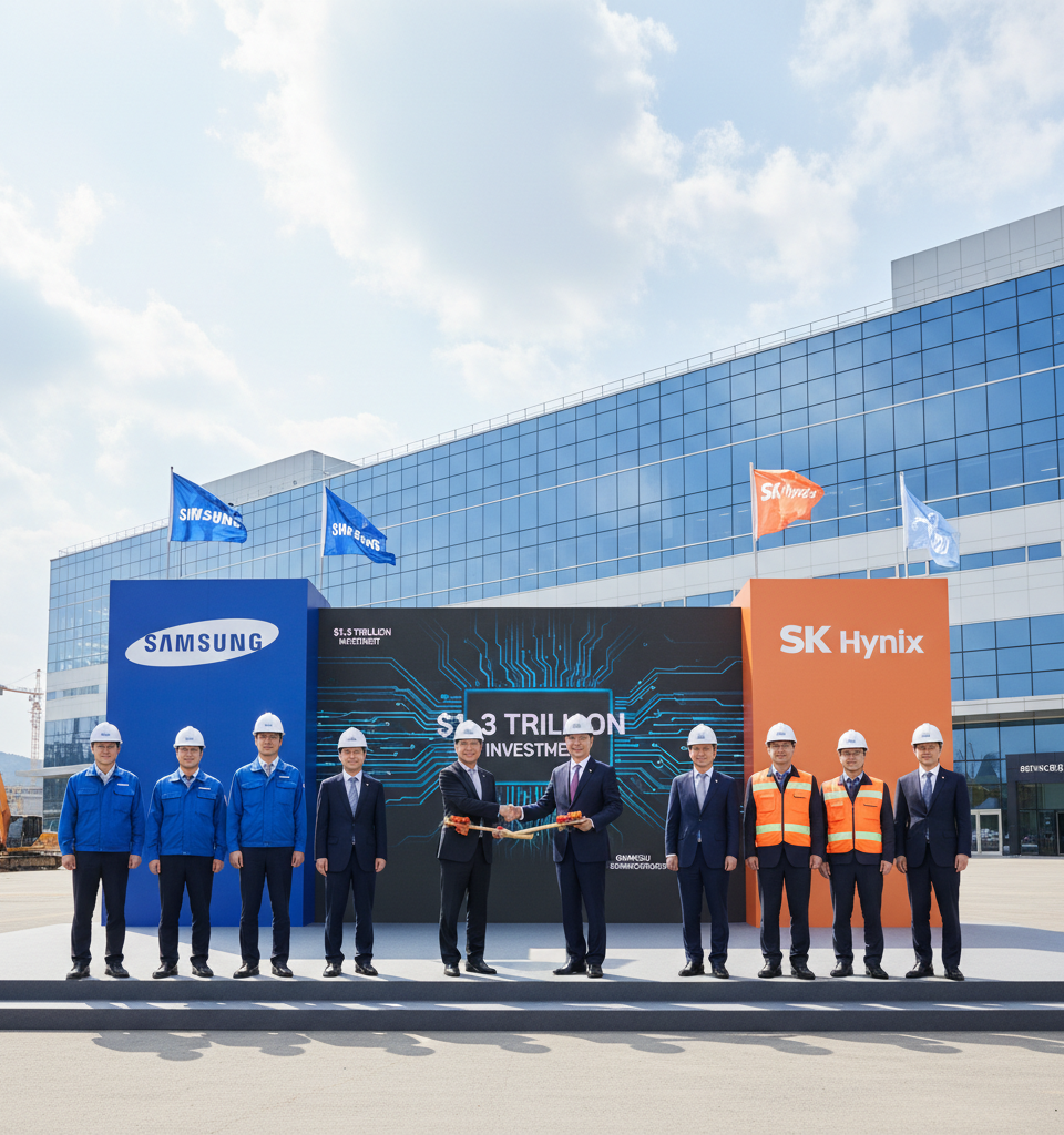 Samsung, SK Hynix Reportedly Poised for Massive $1.3 Trillion Semiconductor Investment in Gwangju — AI-generated illustration