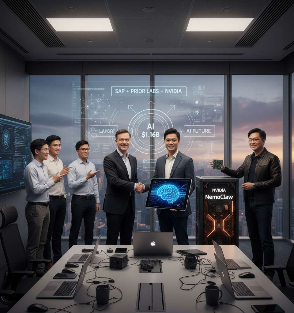 SAP Dives Deep into AI with $1.16B Prior Labs Acquisition, Embraces Nvidia's NemoClaw — AI-generated illustration