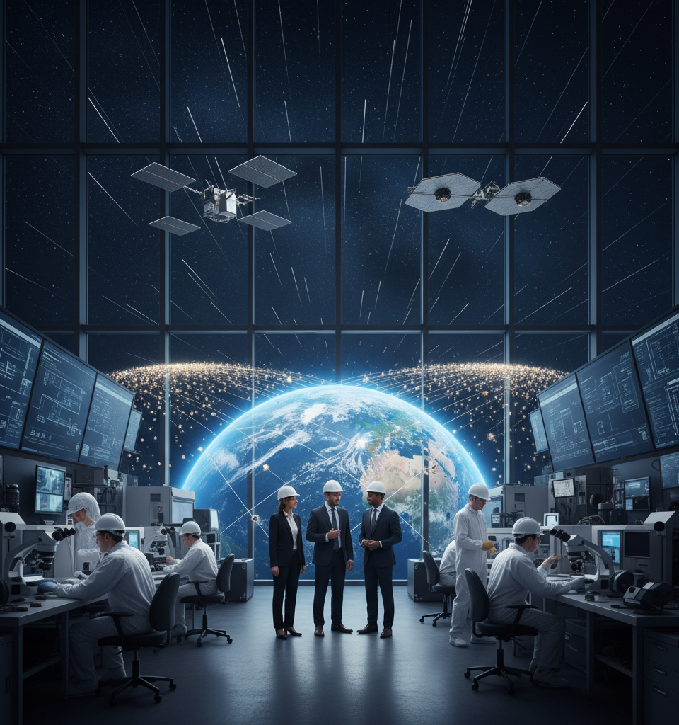 Satellite Superhighway: Obscure Chipmakers Poised for Liftoff Amid SpaceX & Amazon Orbit Expansion — AI-generated illustration