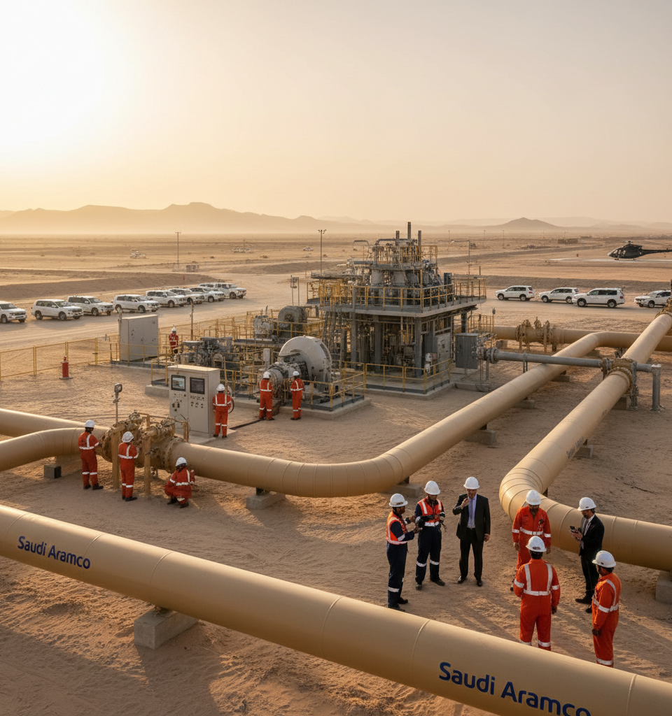 Saudi Aramco Exceeds Q1 Expectations Amidst East-West Pipeline Optimization — AI-generated illustration