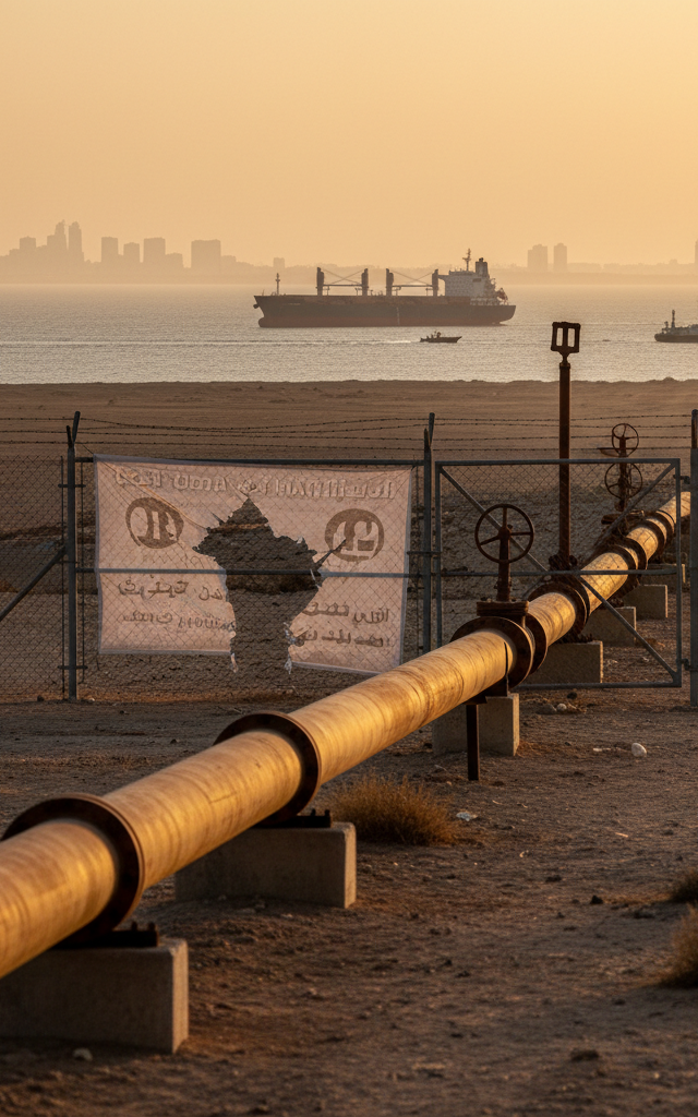Saudi Pipeline Closure Amid Houthi Red Sea Shipping Escalation — AI-generated illustration