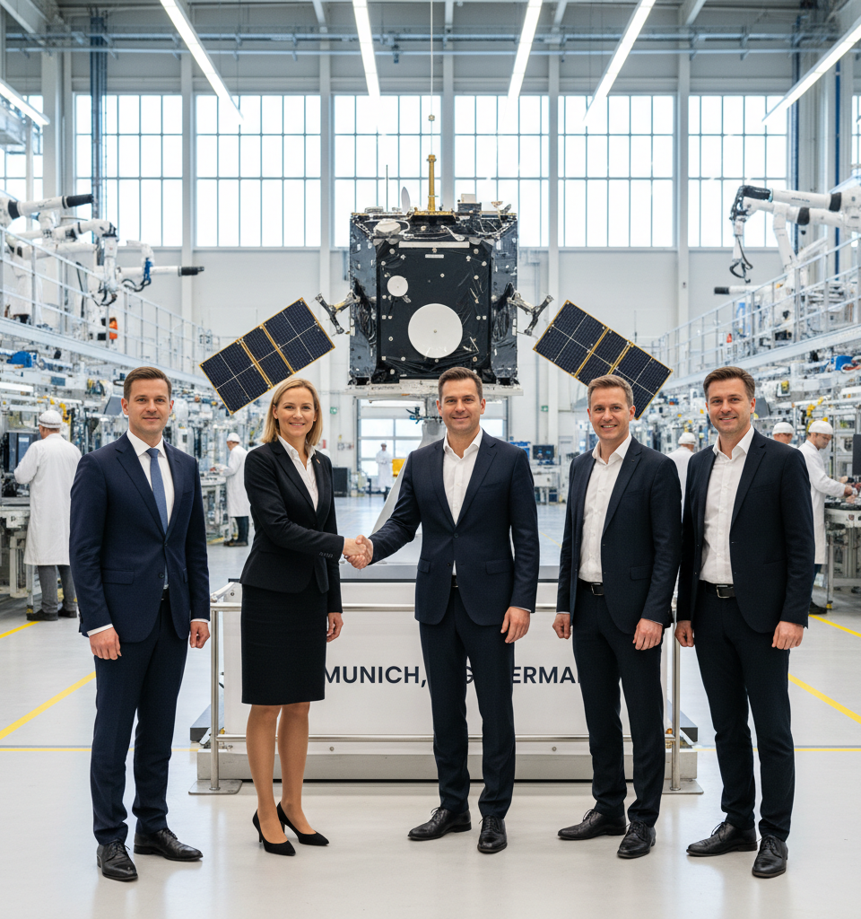 Schaeffler and Spire Partner for Sovereign European Satellite Production in Germany — AI-generated illustration