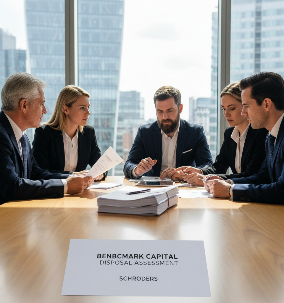 Schroders Reportedly Nearing Benchmark Capital Disposal — AI-generated illustration