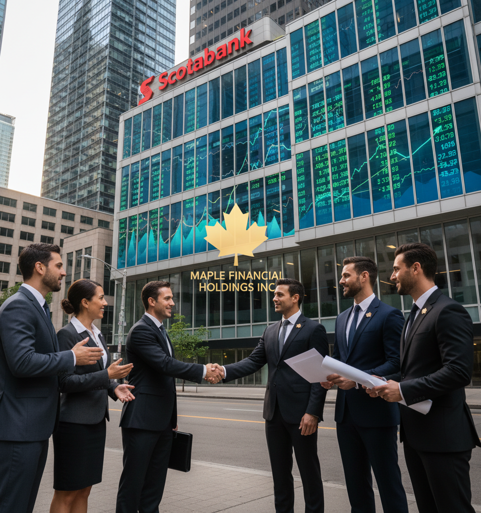 Scotiabank to Bolster US Mortgage Capital Markets with Maple Financial Acquisition — AI-generated illustration