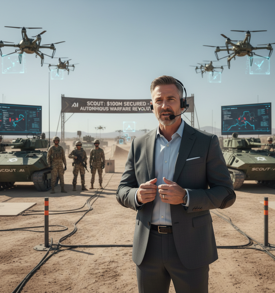 Scout AI Secures $100M for Battlefield AI Training, Revolutionizing Autonomous Warfare — AI-generated illustration