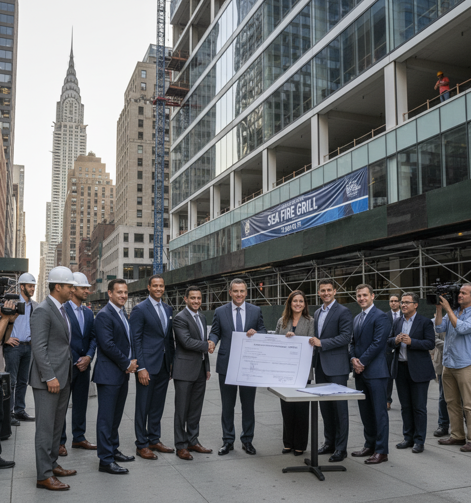Sea Fire Grill Secures Massive 12,000 Sq. Ft. Lease for Midtown East Relocation — AI-generated illustration
